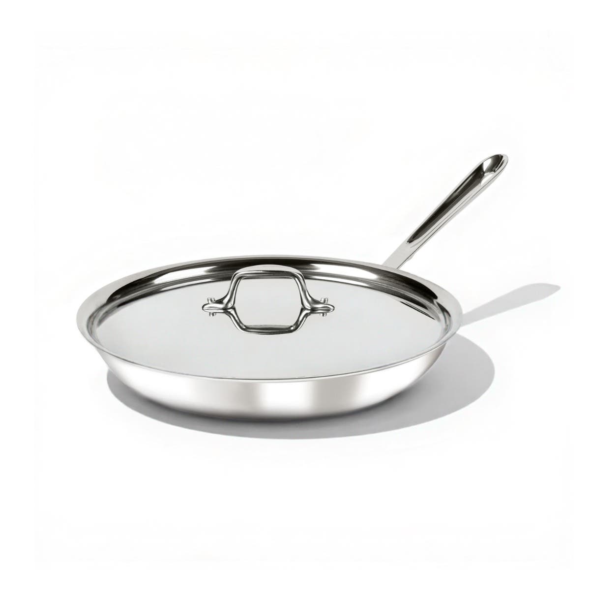 All-Clad D3 12 inch stainless fry pan with lid