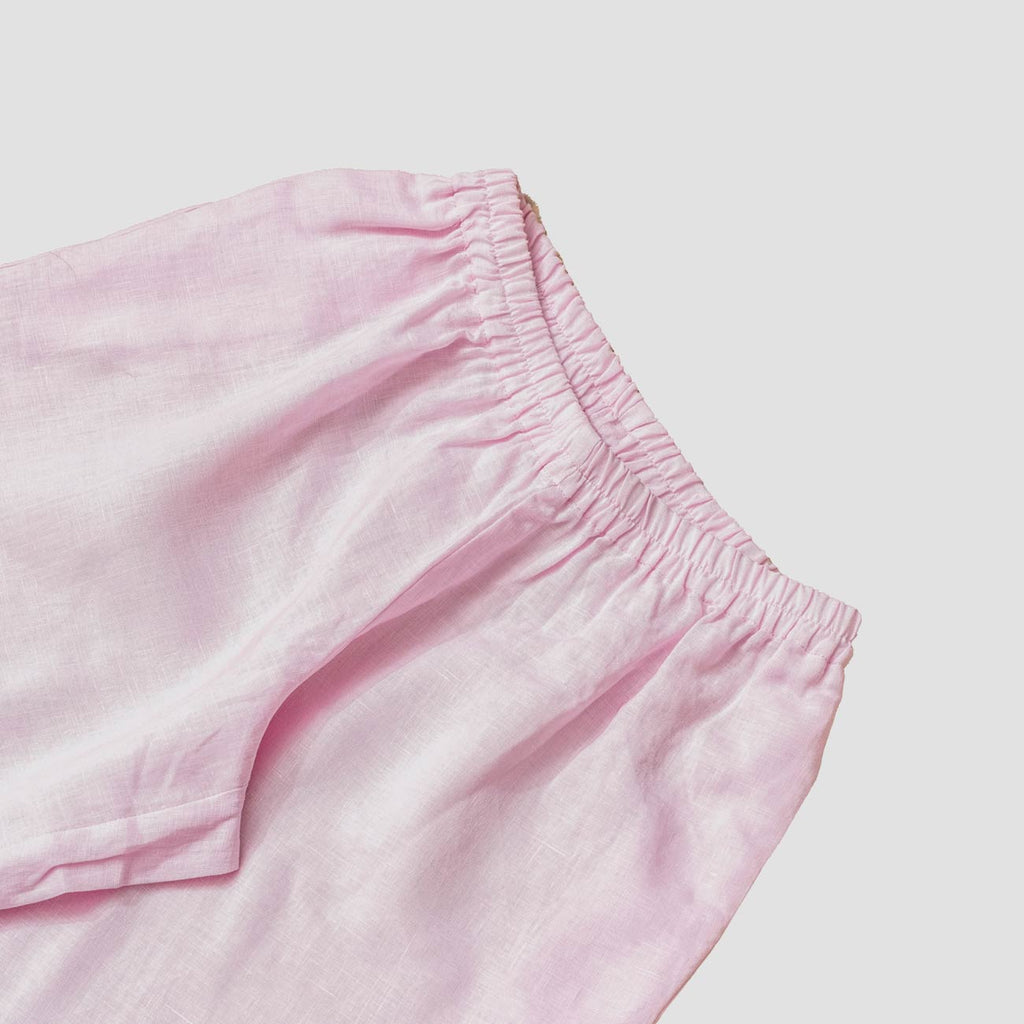 Men's Blush Pink Linen Pajama Set - PIGLET US