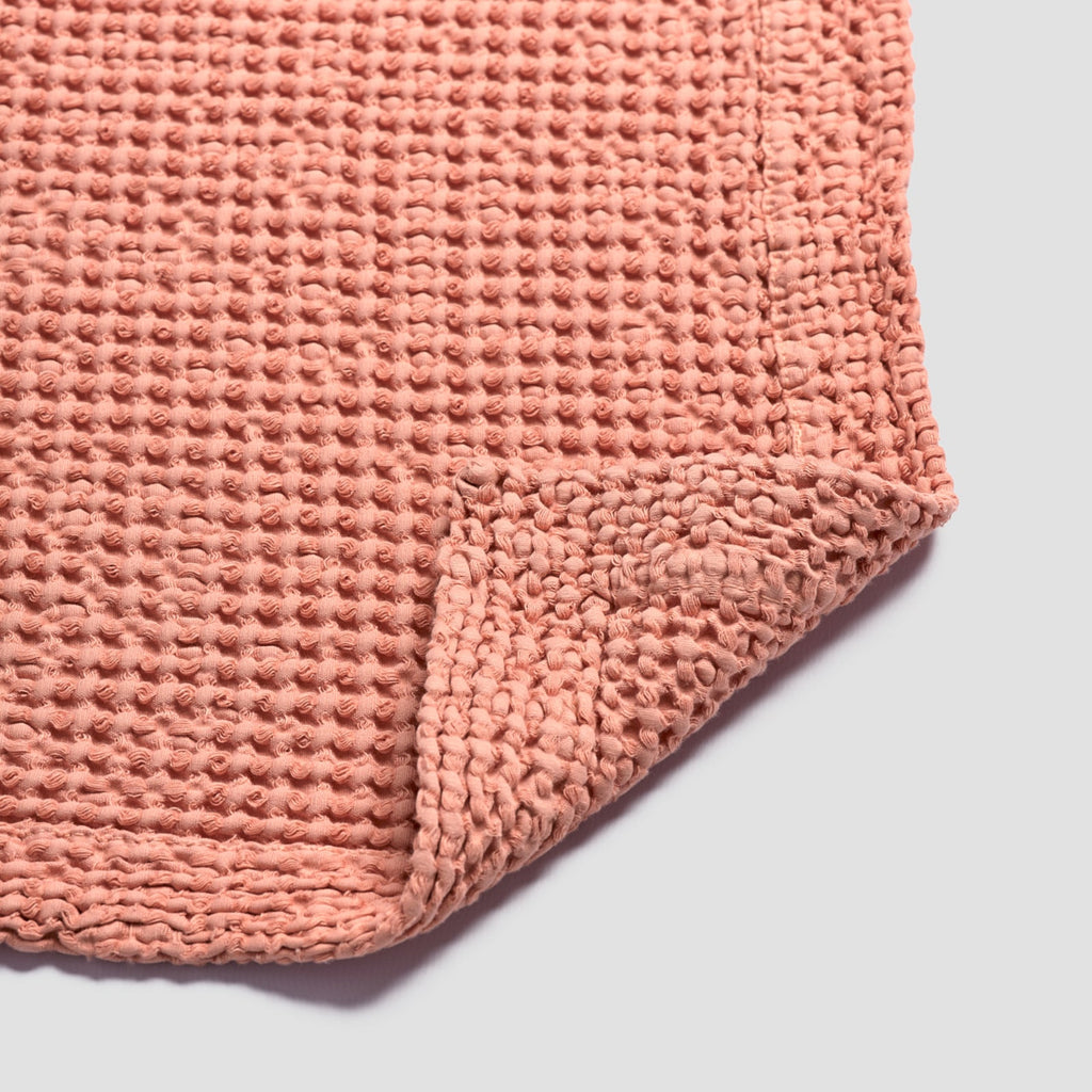 Pink Clay Waffle Cotton Throw - PIGLET US
