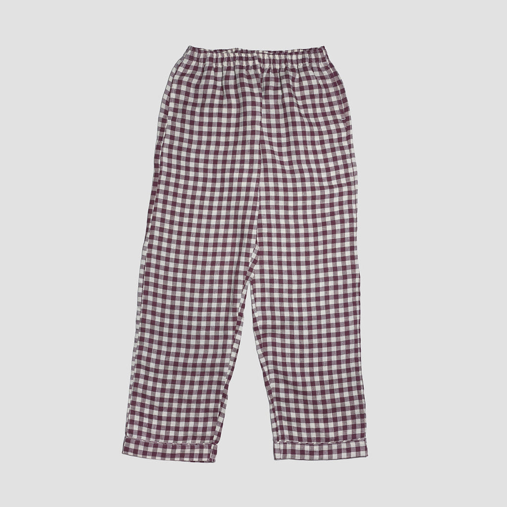 Berry Gingham Linen Pajama Pants