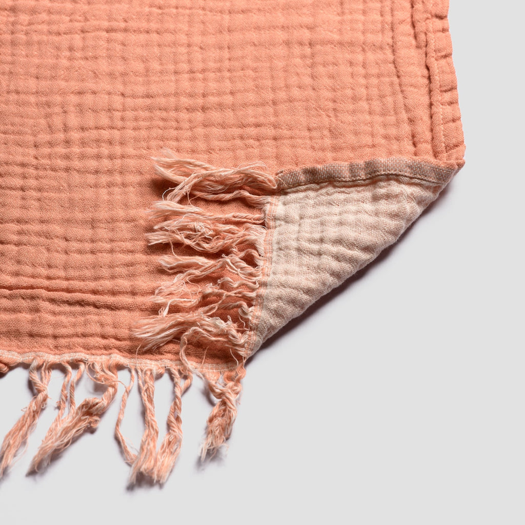 Pink Clay & Birch Textured Cotton Throw - PIGLET US