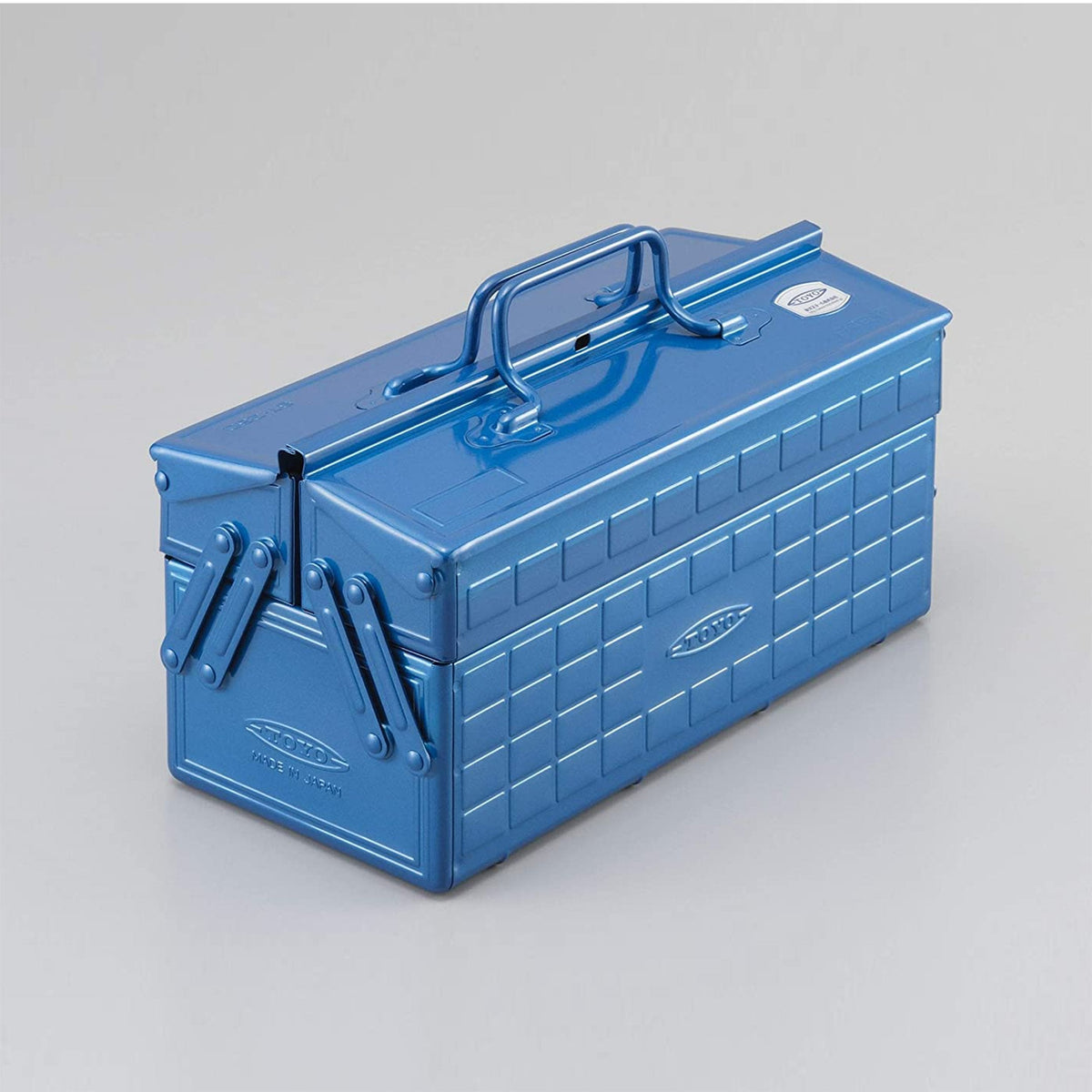 Steel Toolbox with Cantilever Lid and Upper Storage Trays, style ST-350