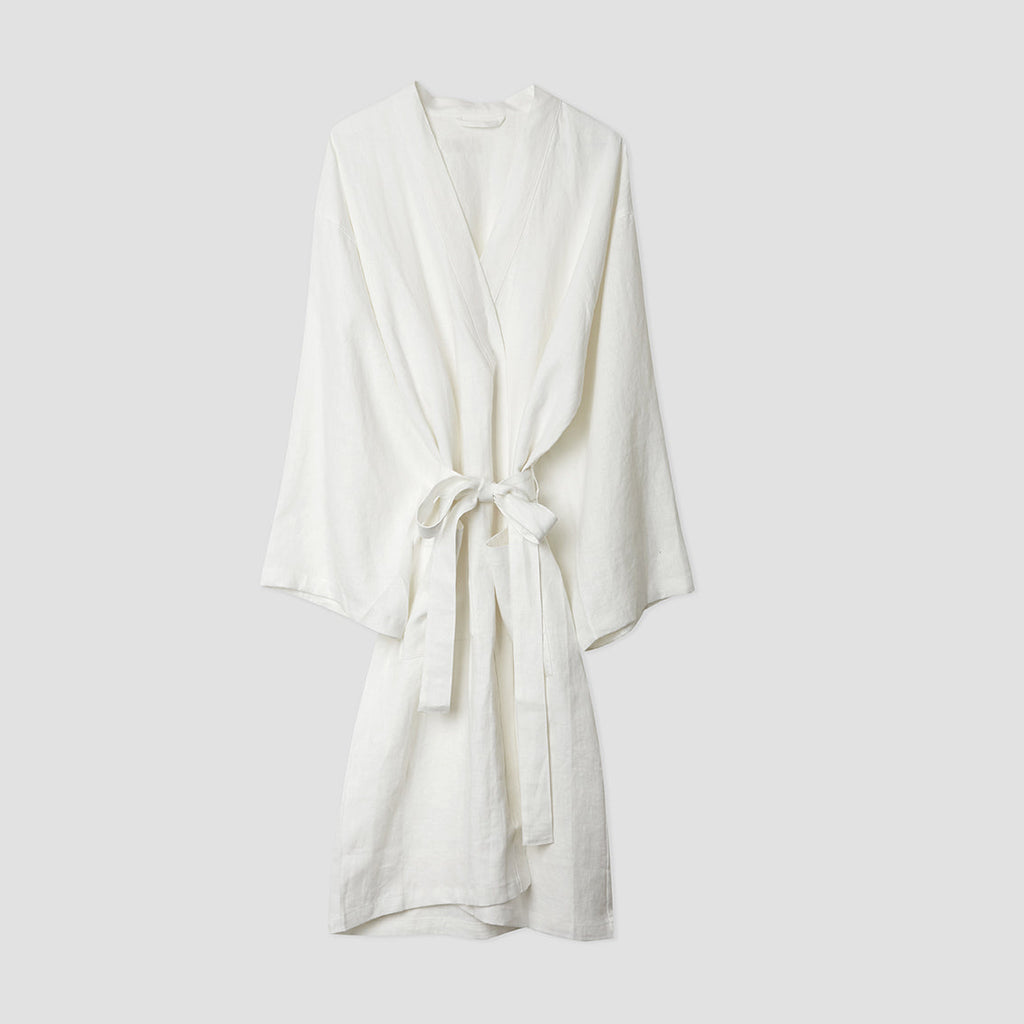 White Linen Robe - PIGLET US