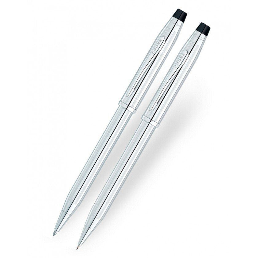 Classic Century Lustrous Chrome Pen And Pencil Set