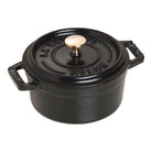 Staub 5.5 quart round cocotte black matte