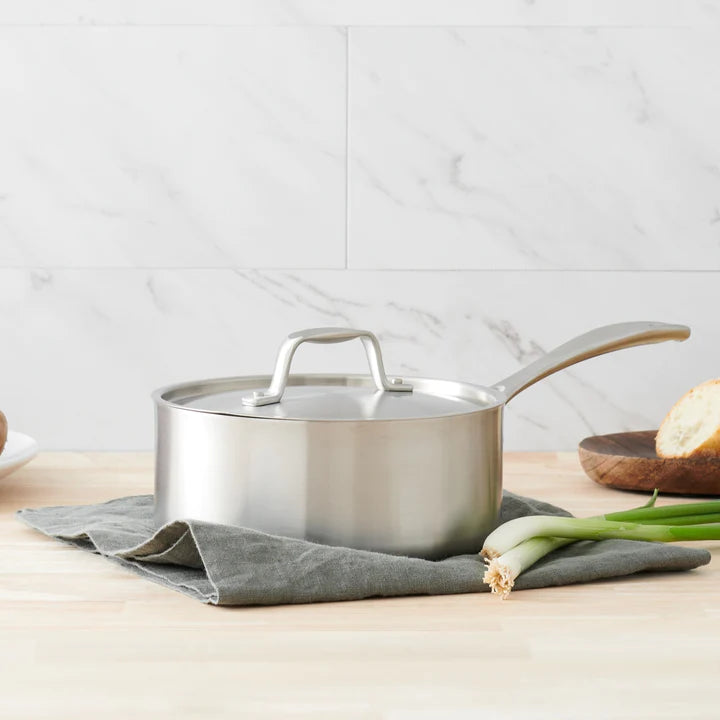 2-quart Covered Stainless Steel Saucepan