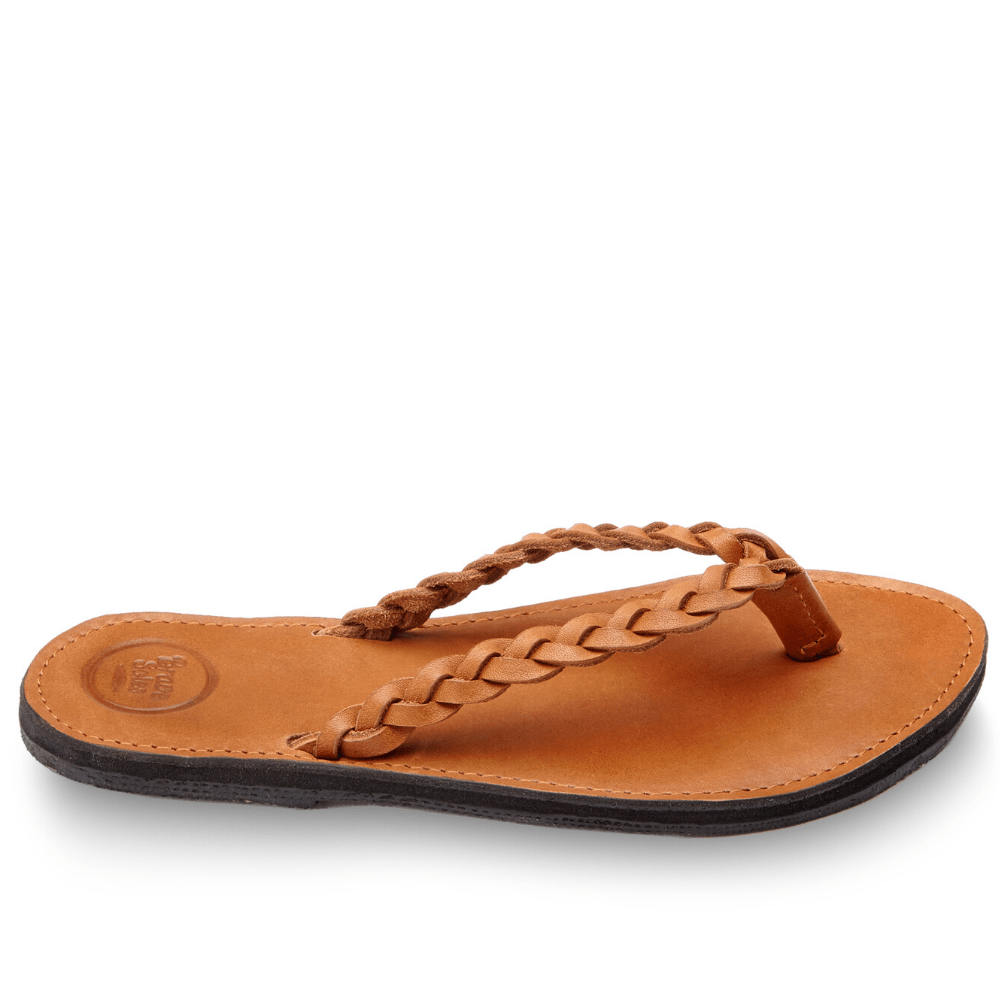 The trenza Classic leather flip flops