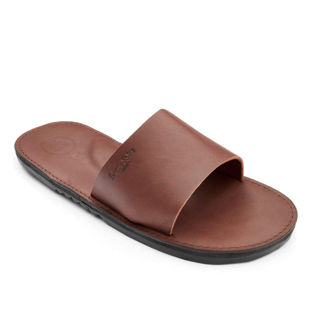 men's leather slide sandal