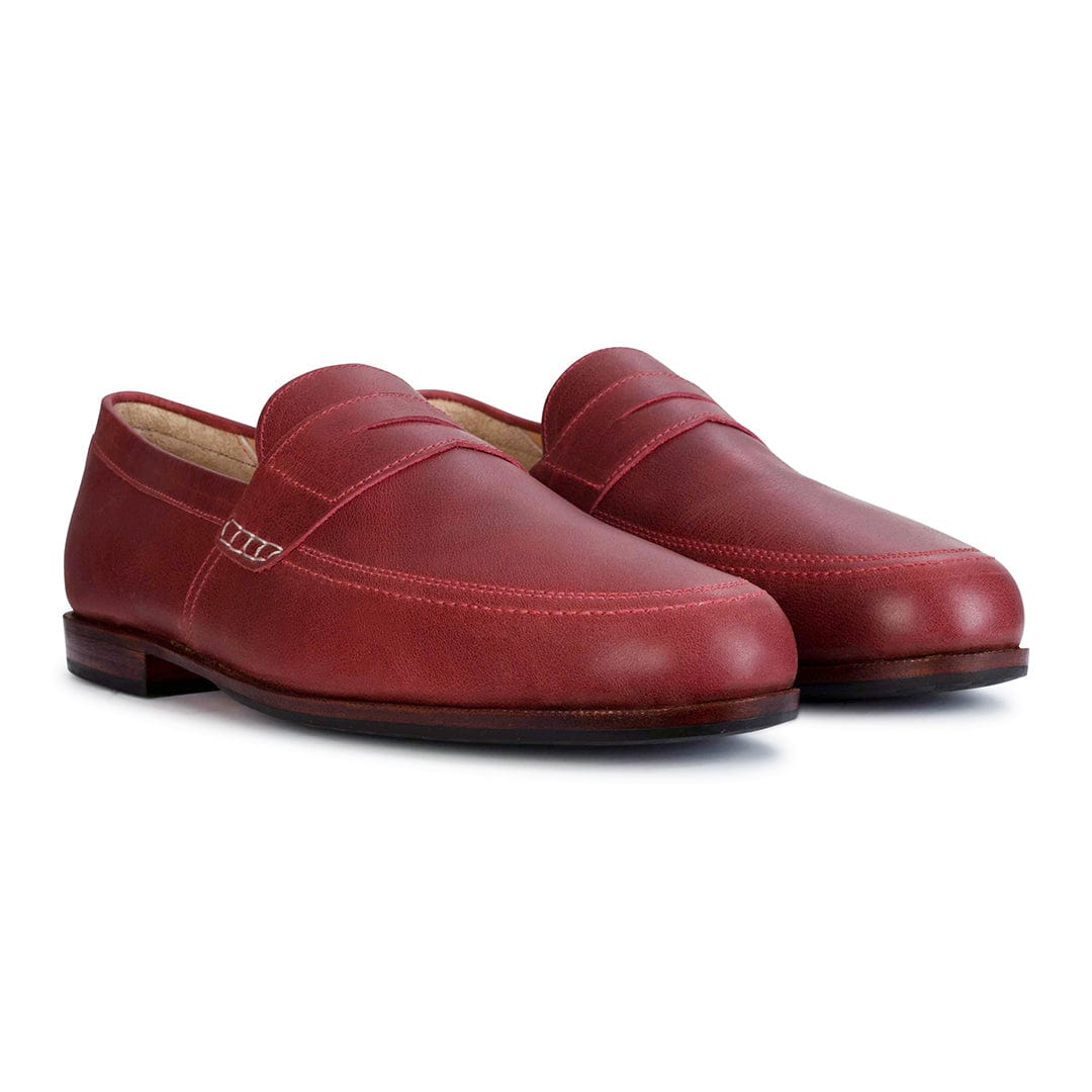 Made-to-Order Leather Penny Loafers, Pomegranate Me Once