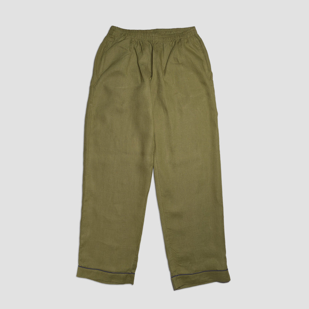 Men's Moss Plain Linen Pajama Pants