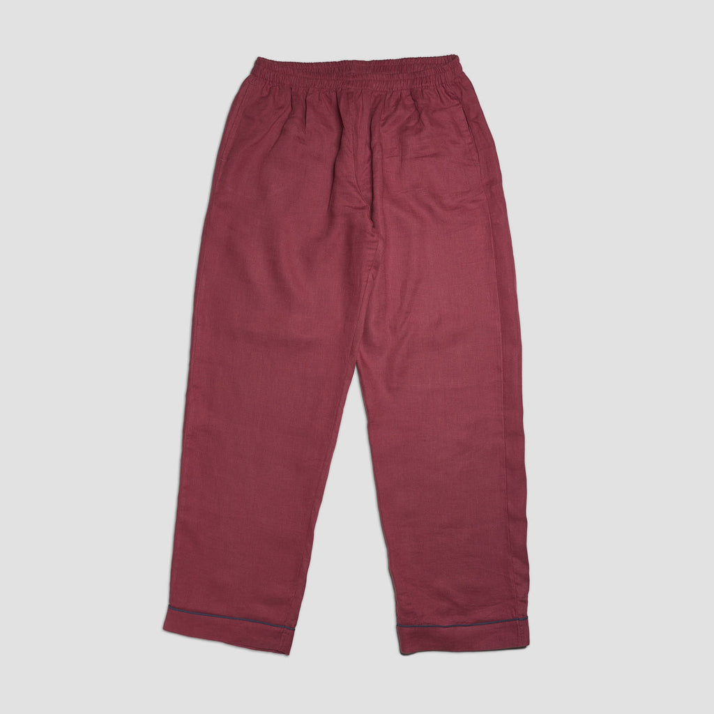 Men's Cherry Plain Linen Pajama Pants