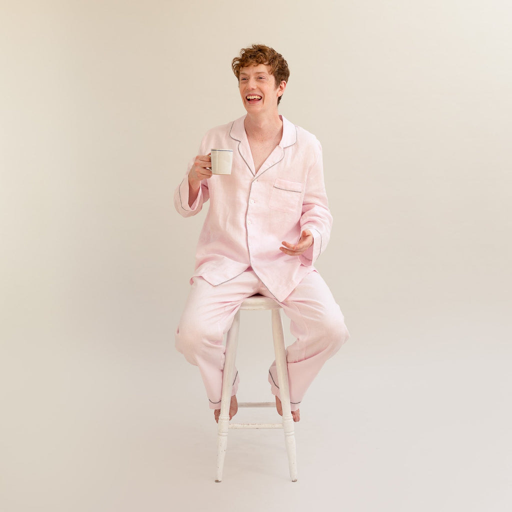 Blush Pink Linen Pyjama Shorts