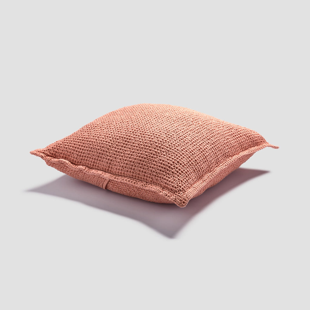 Pink Clay Waffle Cotton Cushion Cover - PIGLET US