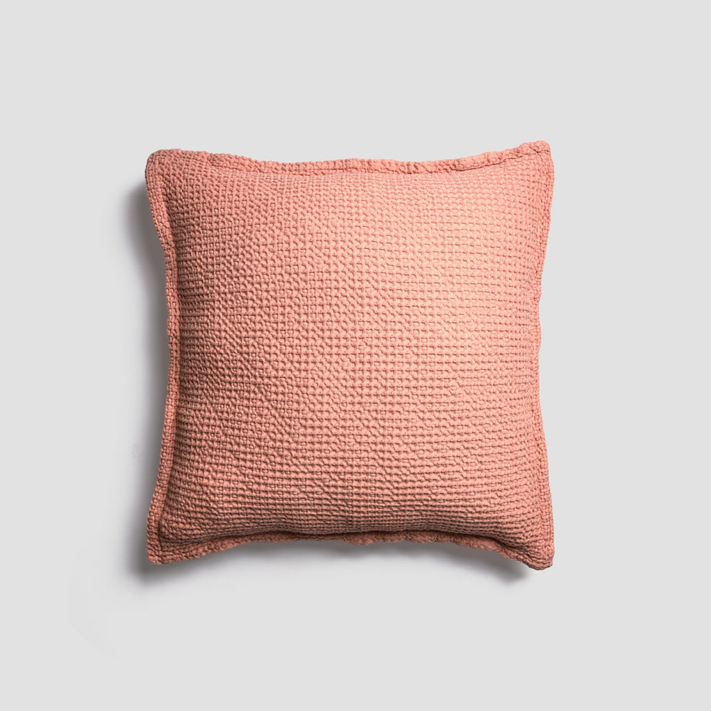 Pink Clay Waffle Cotton Cushion Cover - PIGLET US
