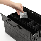 Steel Toolbox with Cantilever Lid and Upper Storage Trays, style ST-350