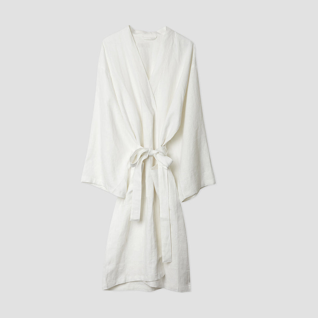 Piglet in Bed White Linen Robe | Buy Me Once