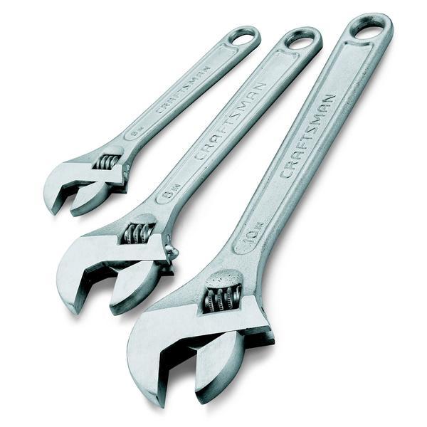 3 Piece Adjustable Wrench Set