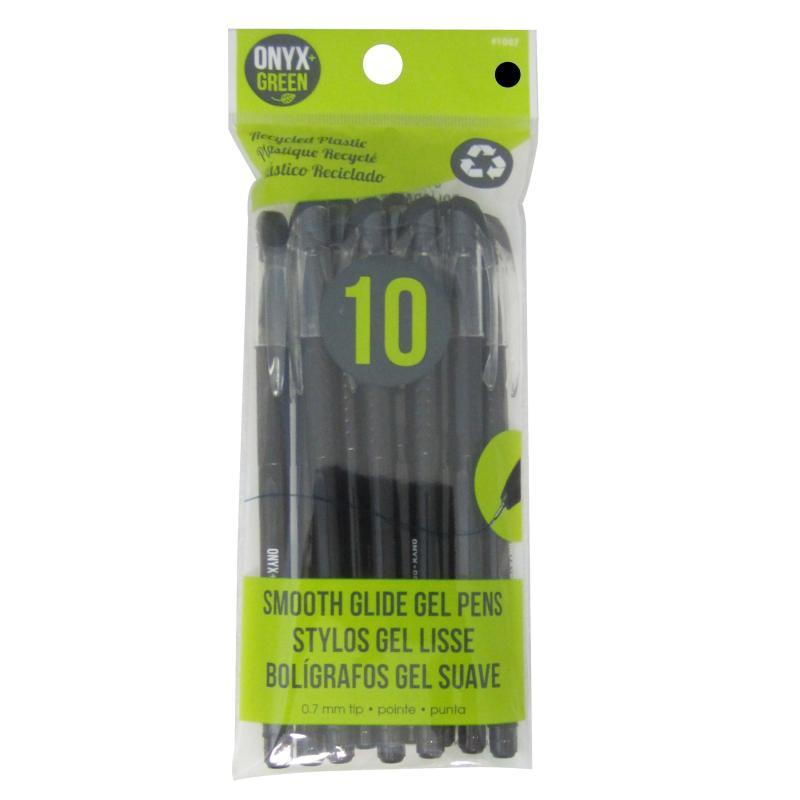 Recycled Black Gel Pens, Pack of 10